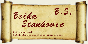 Belka Stanković vizit kartica